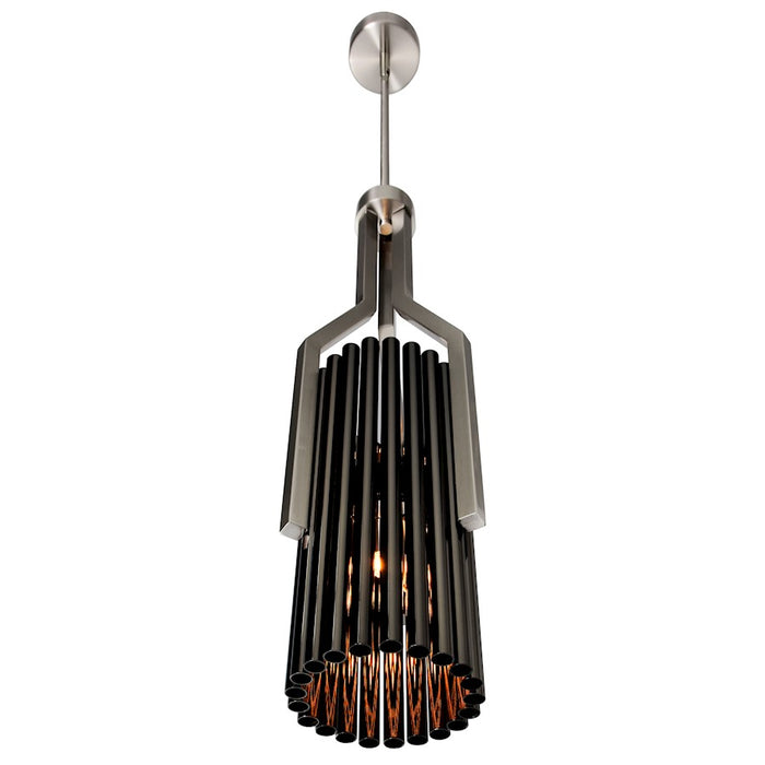 CWI Fermont 6 Light Mini Pendant, Satin Nickel/Pearl Black