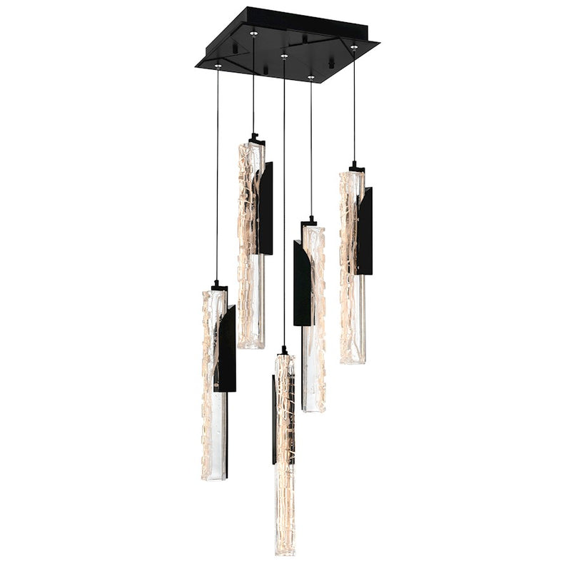 CWI Lighting Valira LED 50W Mini Pendant, Black/Clear