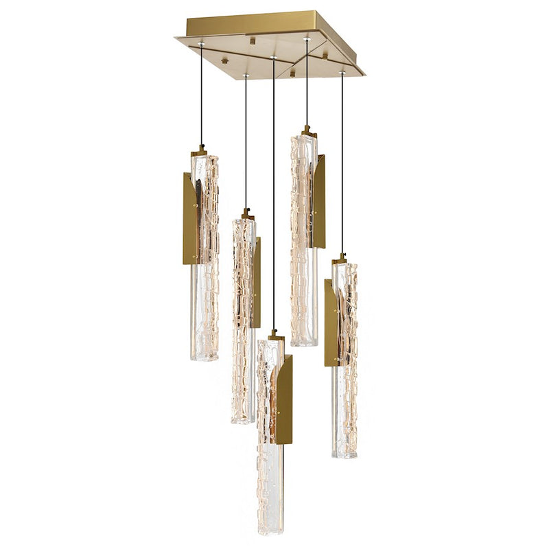CWI Lighting Valira LED 50W Mini Pendant, Brass/Clear