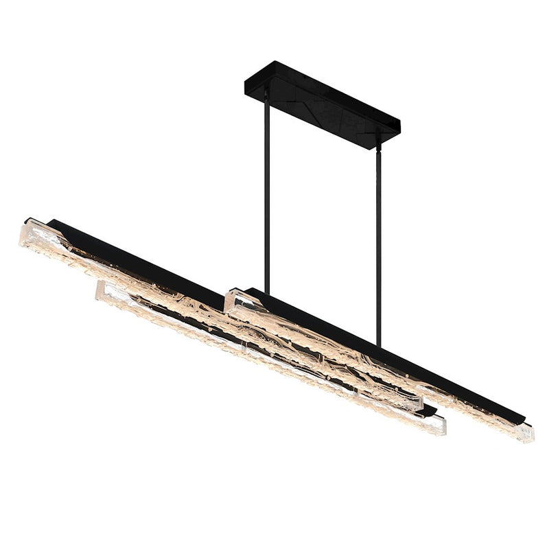 CWI Lighting Valira LED 63" Chandelier, Black/Clear