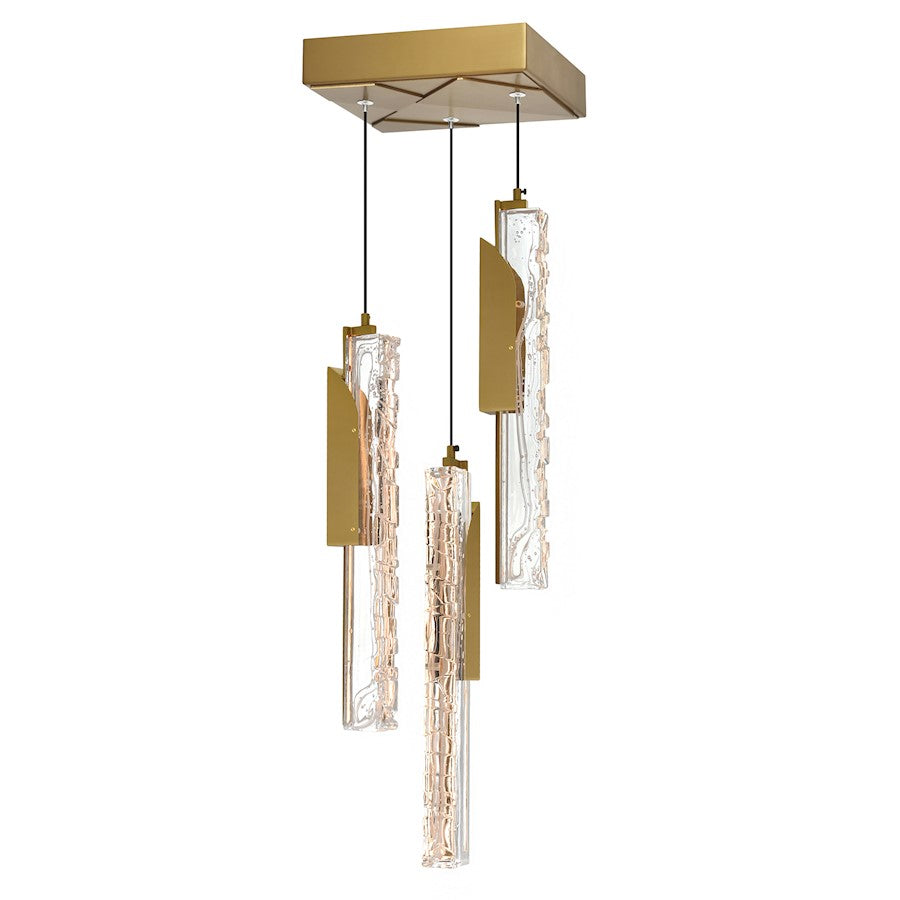 CWI Lighting Valira LED Mini Pendant, Brass/Clear - 1586P8-3-624