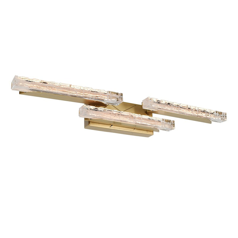 CWI Lighting Valira LED Vanity Light, Brass/Clear