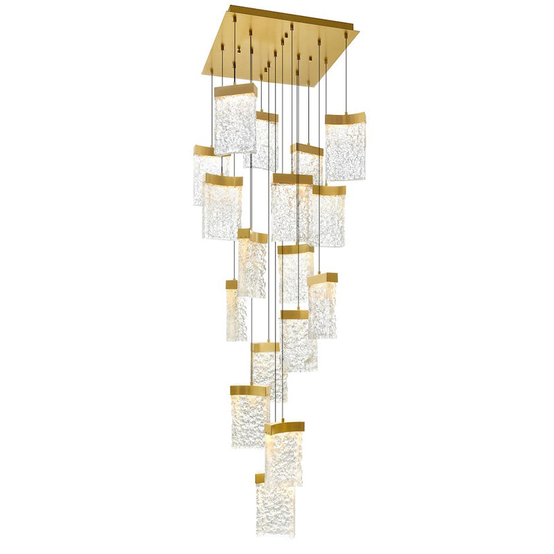 CWI Lighting Lava 24" Chandelier, Brass