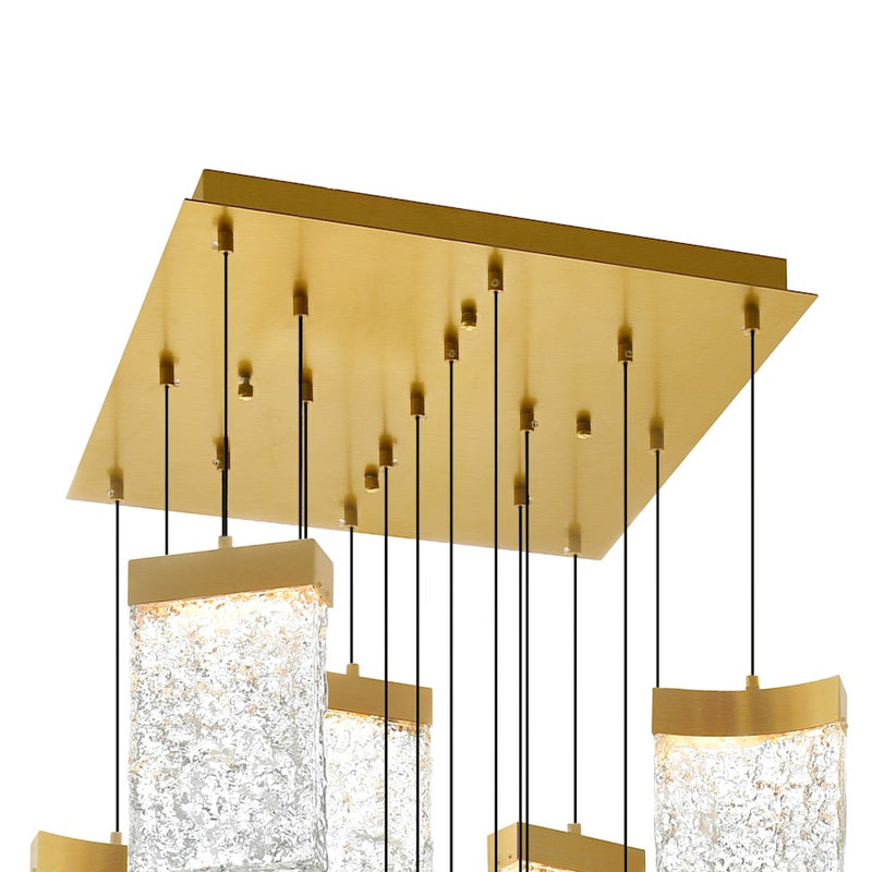 CWI Lighting Lava 24" Chandelier, Brass