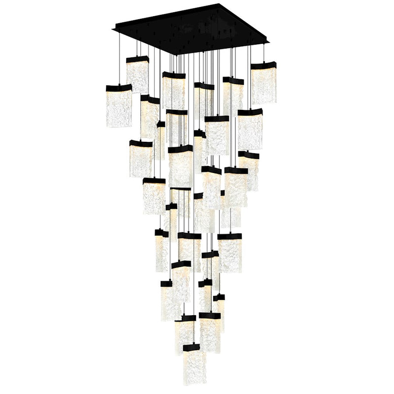 CWI Lighting Lava 36" Chandelier, Black