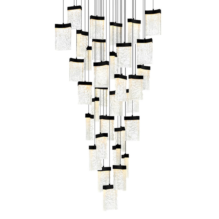 CWI Lighting Lava 36" Chandelier, Black