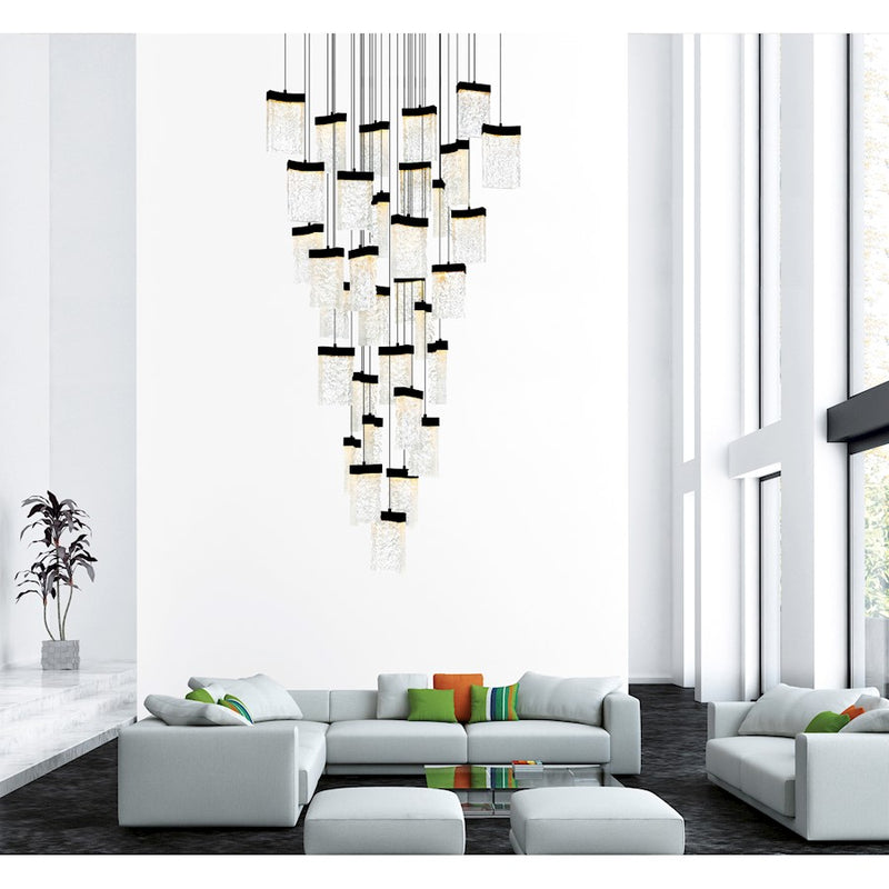 CWI Lighting Lava 36" Chandelier, Black