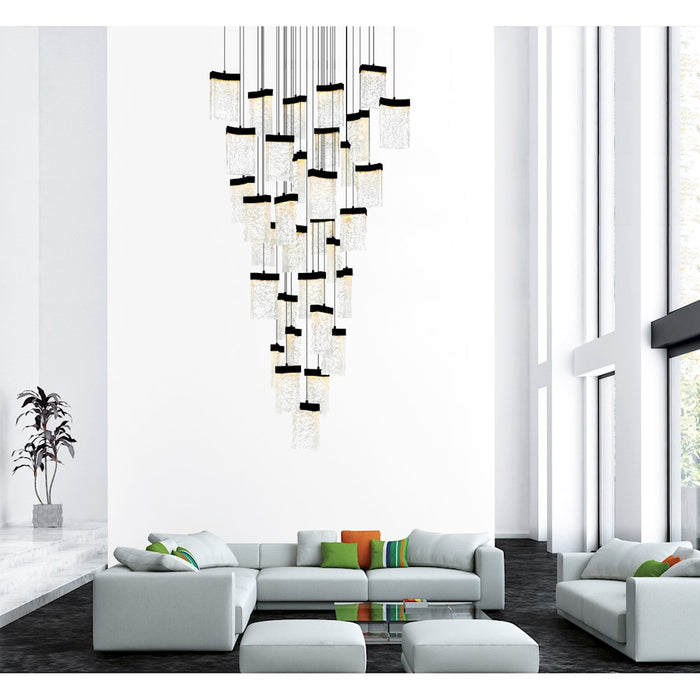 CWI Lighting Lava 36" Chandelier, Black
