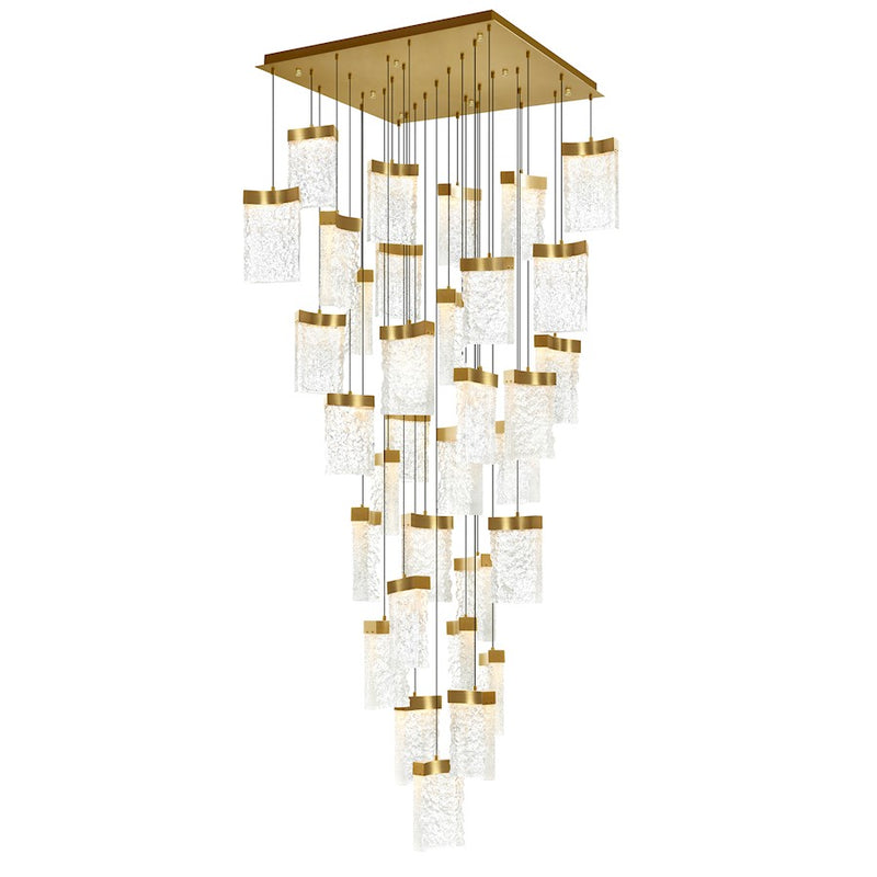 CWI Lighting Lava 36" Chandelier, Brass