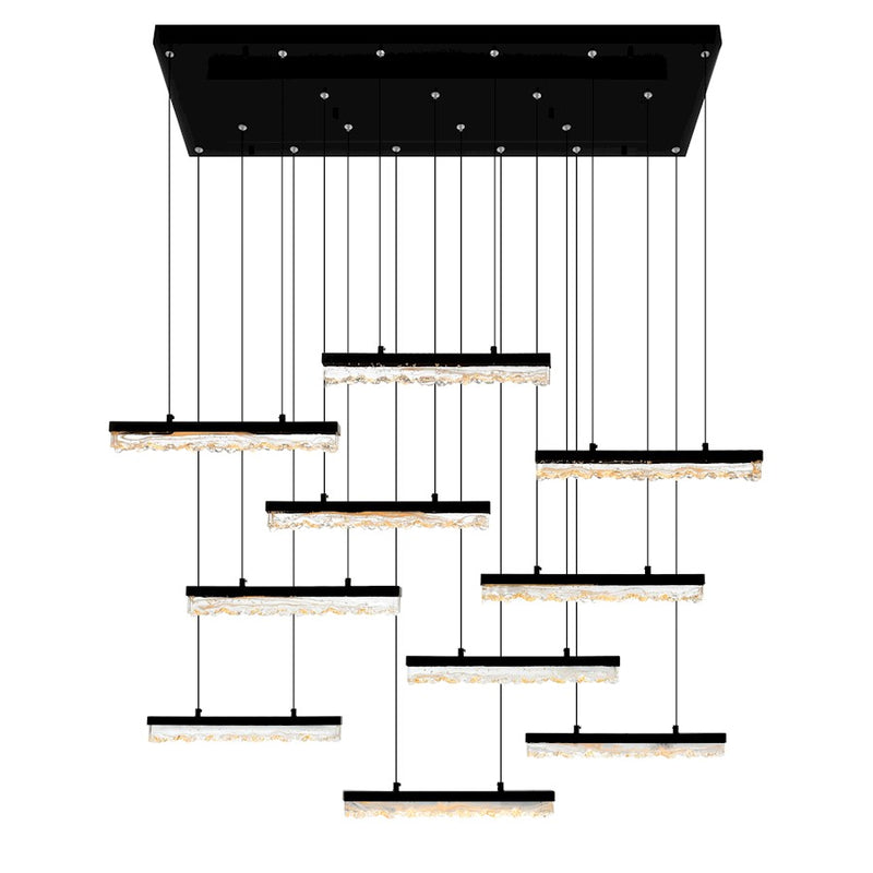 CWI Lighting Stagger Chandelier, Black