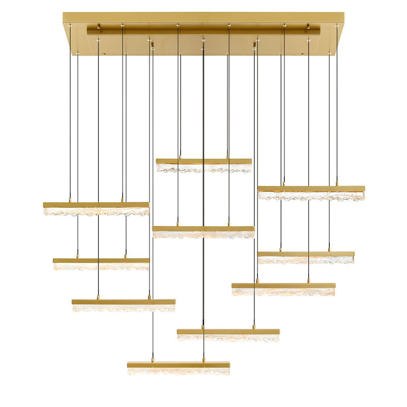 CWI Lighting Stagger 48" Chandelier, Brass