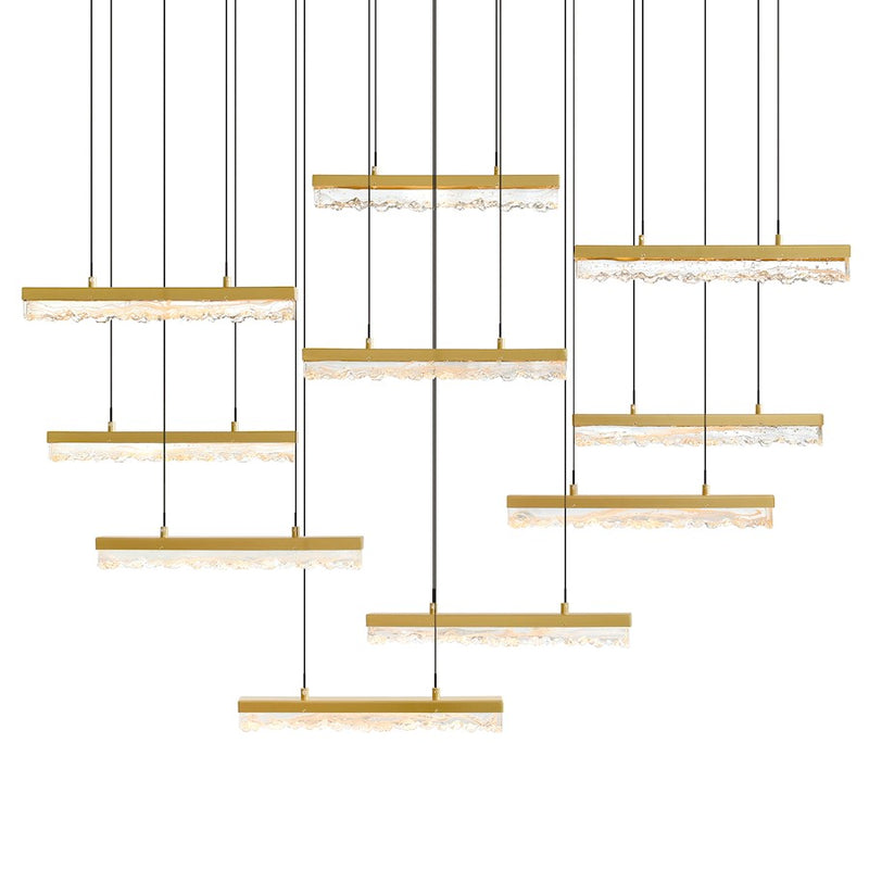 CWI Lighting Stagger 48" Chandelier, Brass
