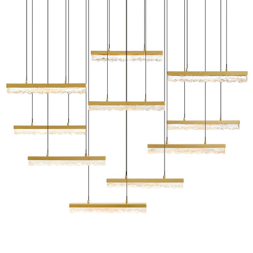 CWI Lighting Stagger 48" Chandelier, Brass