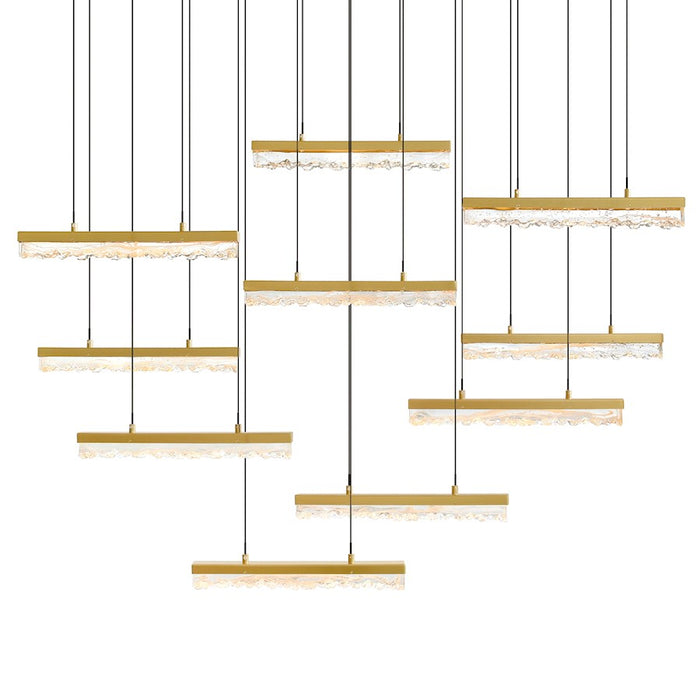 CWI Lighting Stagger 48" Chandelier, Brass