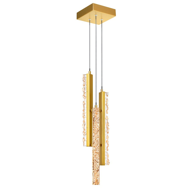 CWI Lighting Stagger Mini Pendant, Brass