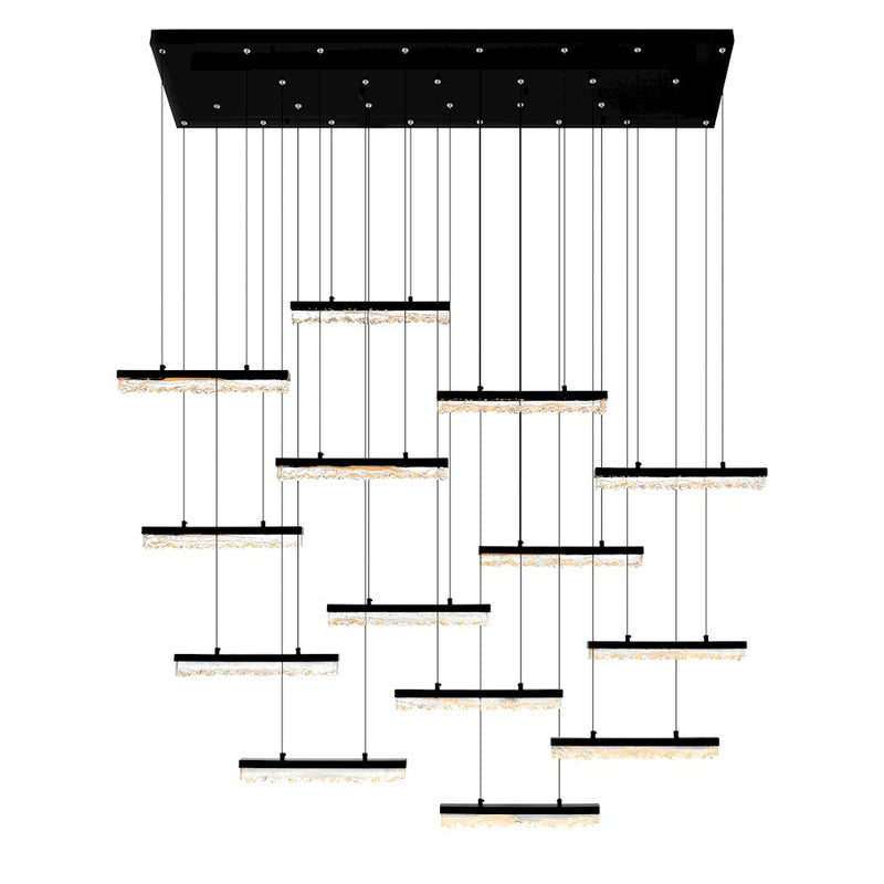 CWI Lighting Stagger 60" Chandelier, Black