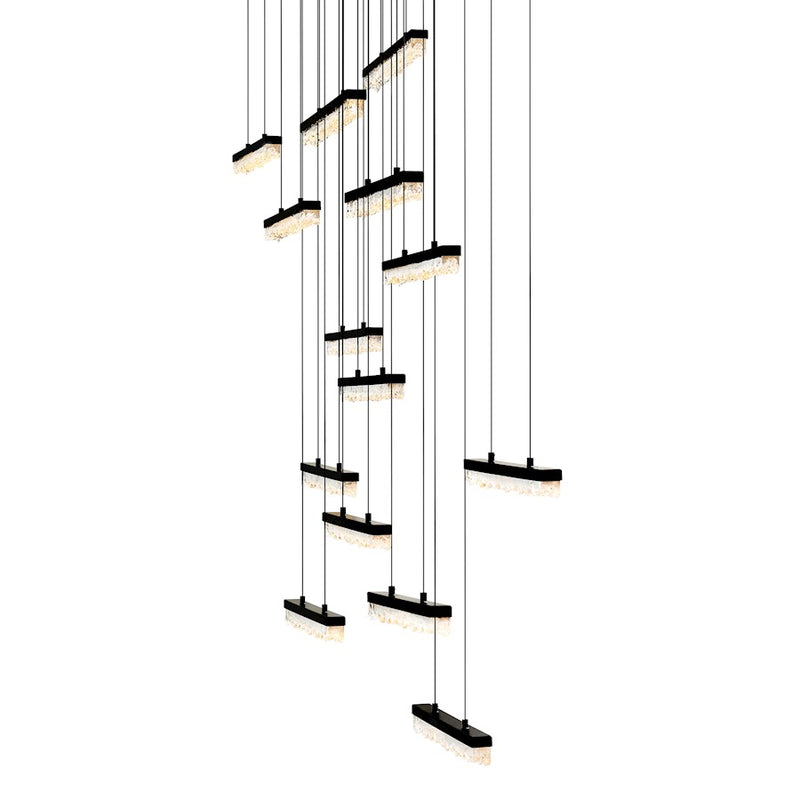 CWI Lighting Stagger 60" Chandelier, Black