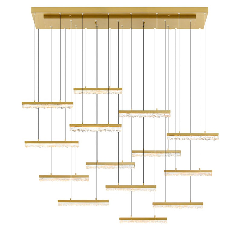 CWI Lighting Stagger 60" Chandelier, Brass