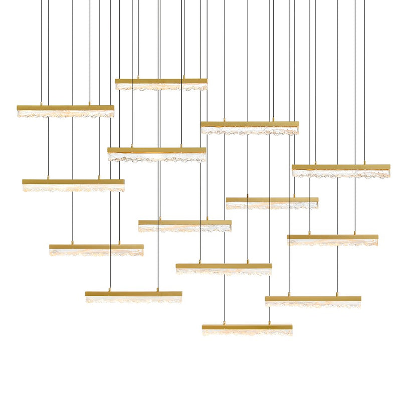 CWI Lighting Stagger 60" Chandelier, Brass