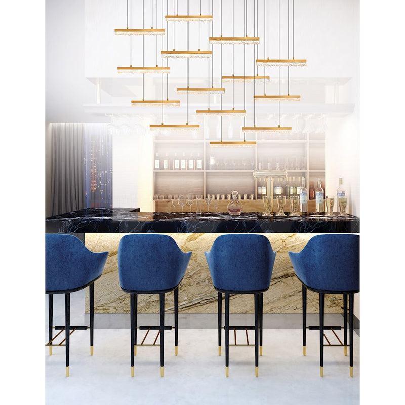 CWI Lighting Stagger 60" Chandelier, Brass