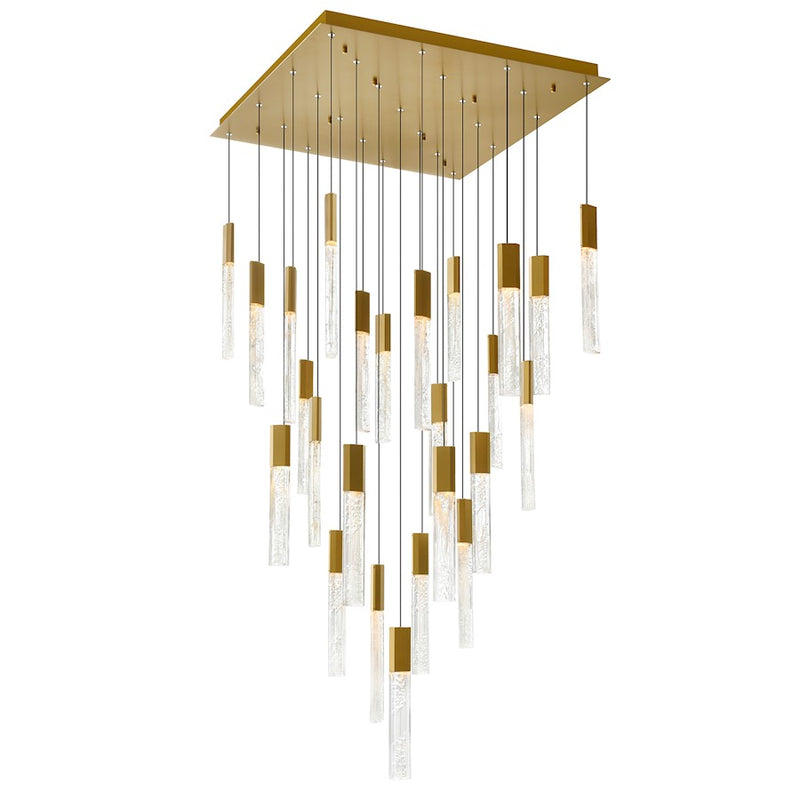 CWI Lighting Greta 28" Chandelier, Brass