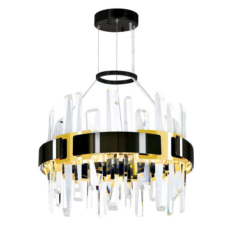 CWI Lighting Aya 18" Chandelier, Pearl Black/Titanium Gold