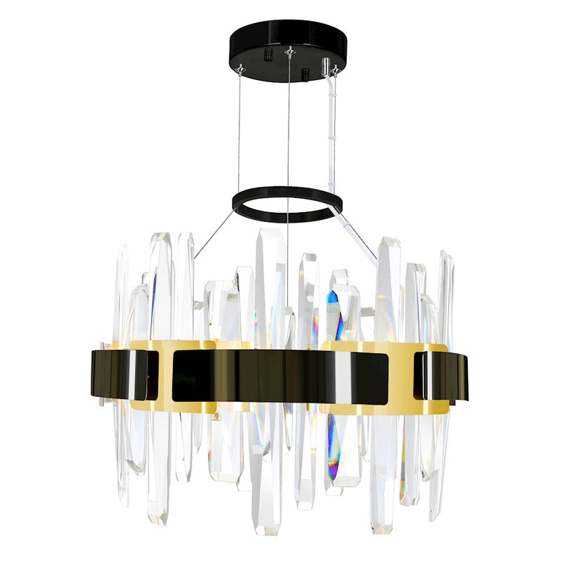 CWI Lighting Aya 18" Chandelier, Pearl Black/Titanium Gold