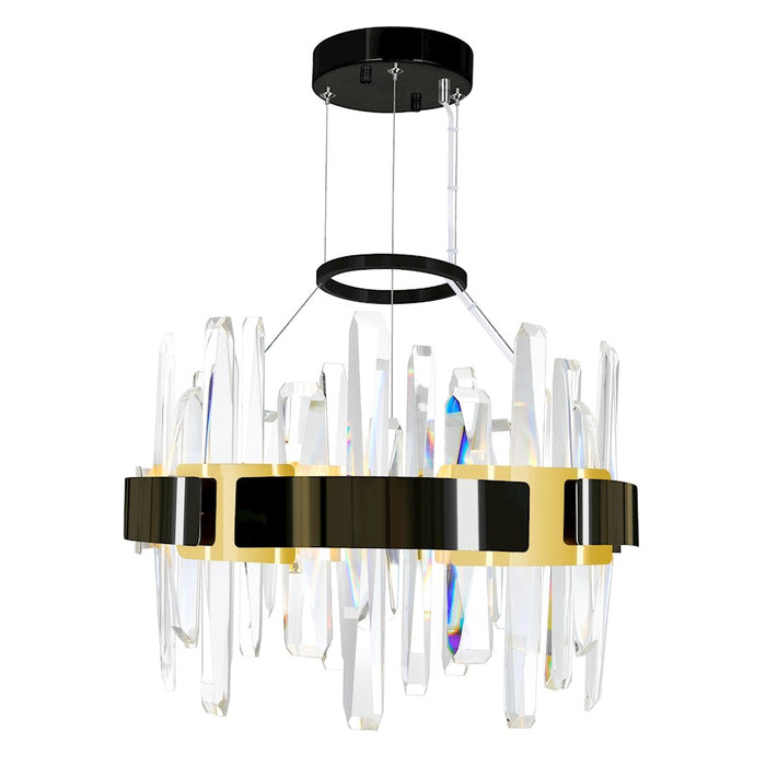 CWI Lighting Aya 18" Chandelier, Pearl Black/Titanium Gold
