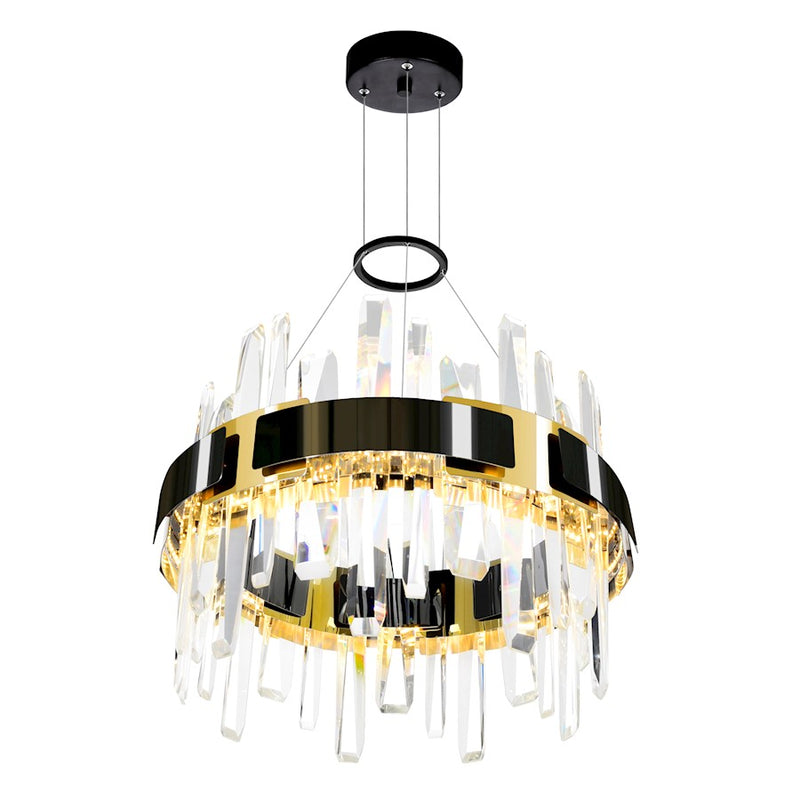 CWI Lighting Aya 18" Chandelier, Pearl Black/Titanium Gold