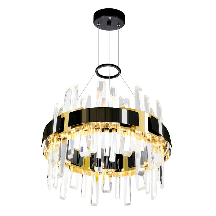 CWI Lighting Aya 18" Chandelier, Pearl Black/Titanium Gold