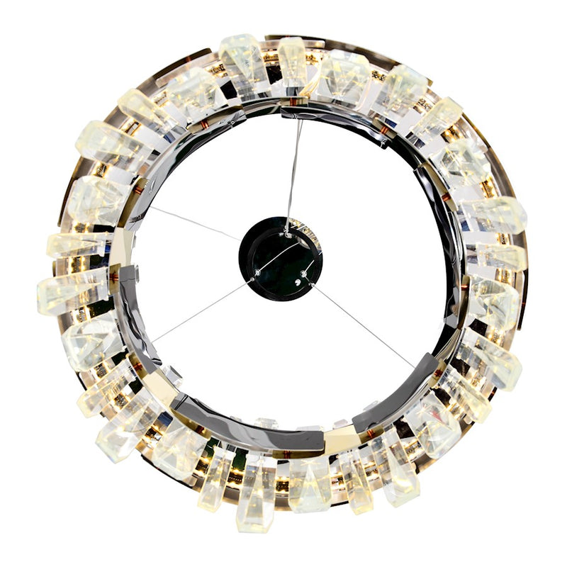 CWI Lighting Aya 18" Chandelier, Pearl Black/Titanium Gold