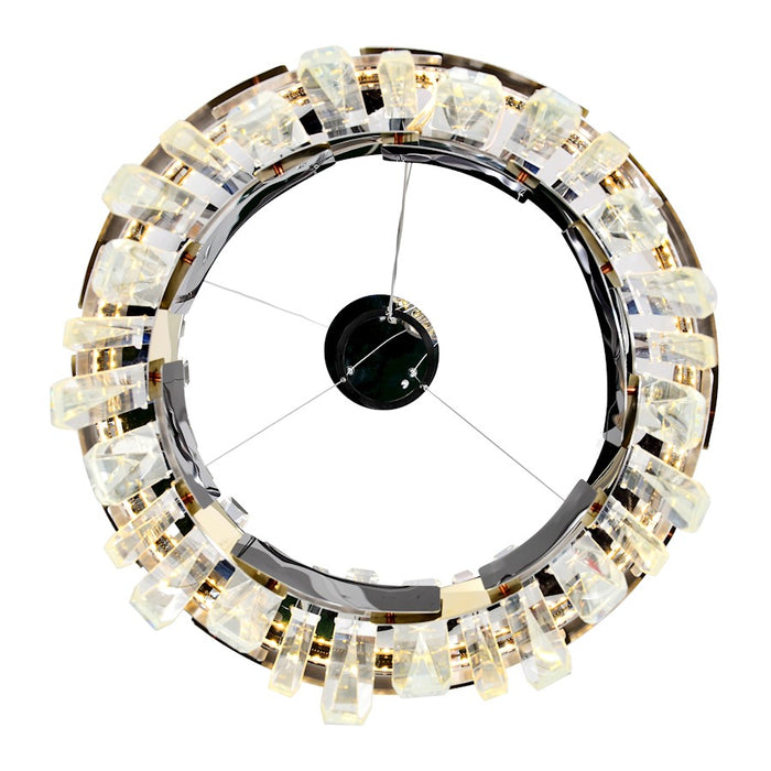 CWI Lighting Aya 18" Chandelier, Pearl Black/Titanium Gold