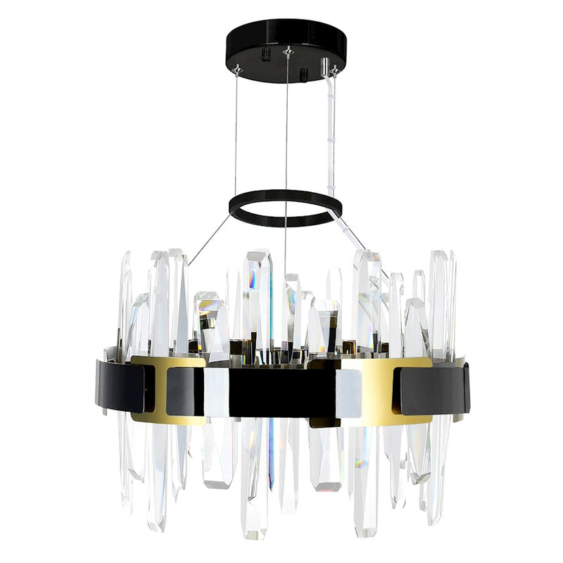 CWI Lighting Aya 18" Chandelier, Pearl Black/Titanium Gold