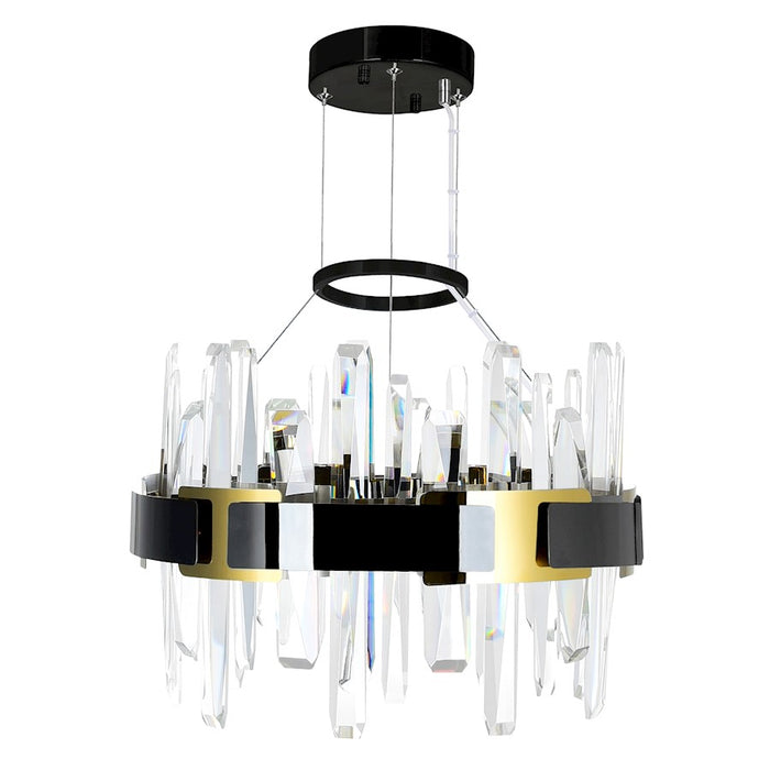 CWI Lighting Aya 18" Chandelier, Pearl Black/Titanium Gold