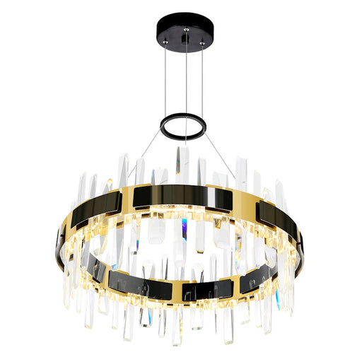 CWI Lighting Aya 24" Chandelier, Pearl Black/Titanium Gold