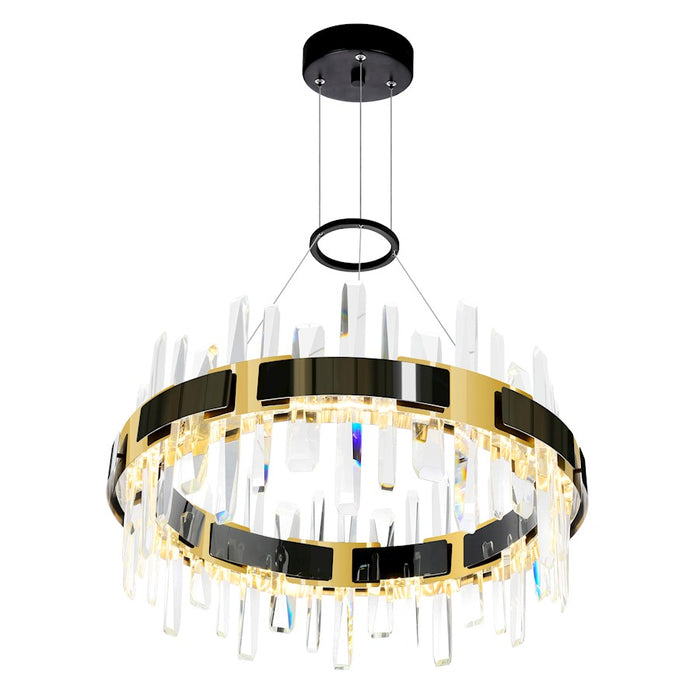CWI Lighting Aya 24" Chandelier, Pearl Black/Titanium Gold