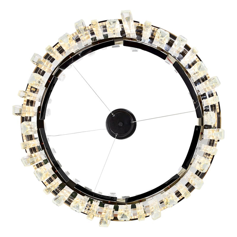 CWI Lighting Aya 24" Chandelier, Pearl Black/Titanium Gold