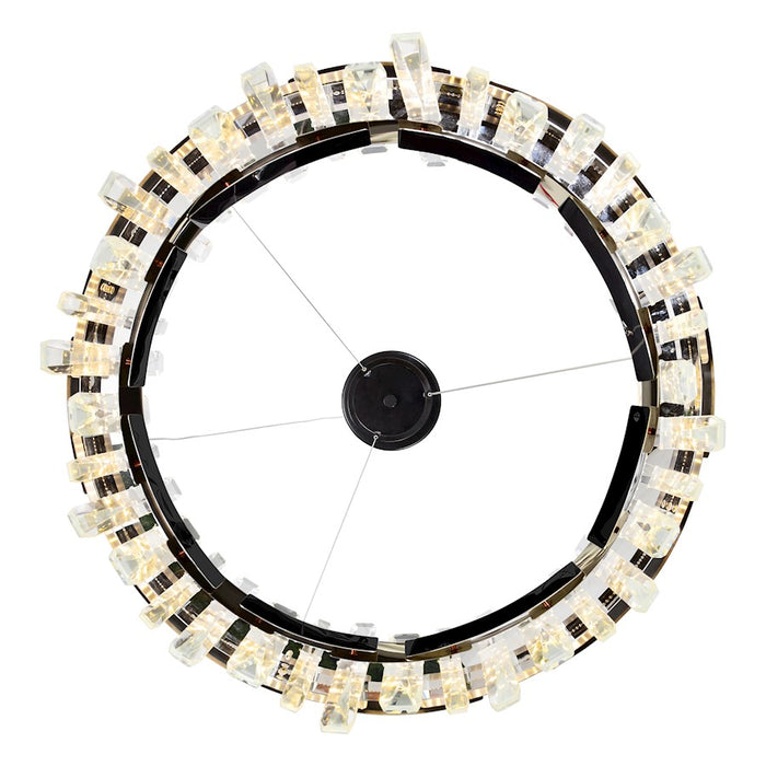 CWI Lighting Aya 24" Chandelier, Pearl Black/Titanium Gold