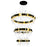 CWI Lighting Aya 32-3 Chandelier, Pearl Black/Titanium Gold