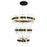 CWI Lighting Aya 32-3 Chandelier, Pearl Black/Titanium Gold