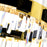 CWI Lighting Aya 32-3 Chandelier, Pearl Black/Titanium Gold