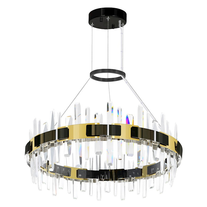 CWI Lighting Aya 32" Chandelier, Pearl Black/Titanium Gold
