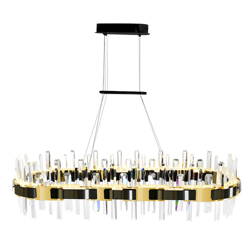 CWI Lighting Aya 43" Chandelier, Pearl Black/Titanium Gold