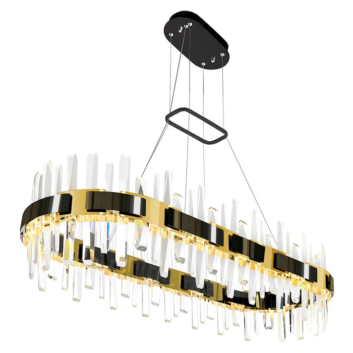CWI Lighting Aya 43" Chandelier, Pearl Black/Titanium Gold
