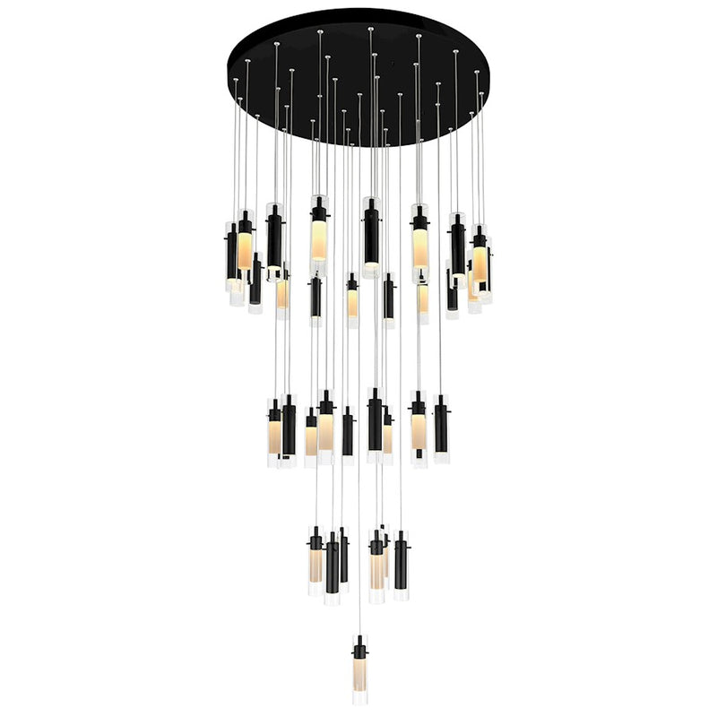 CWI Lighting Olinda Chandelier, Black/Clear