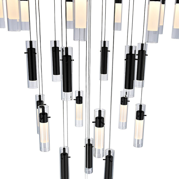 CWI Lighting Olinda Chandelier, Black/Clear