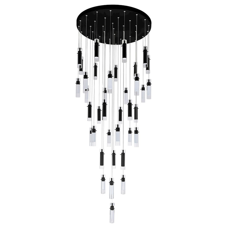 CWI Lighting Olinda Chandelier, Black/Clear