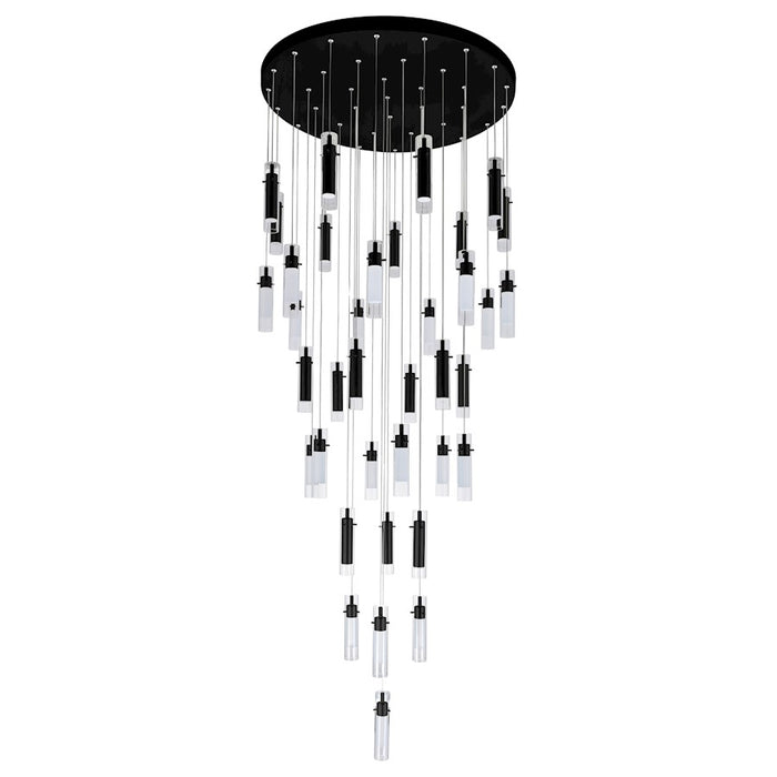 CWI Lighting Olinda Chandelier, Black/Clear