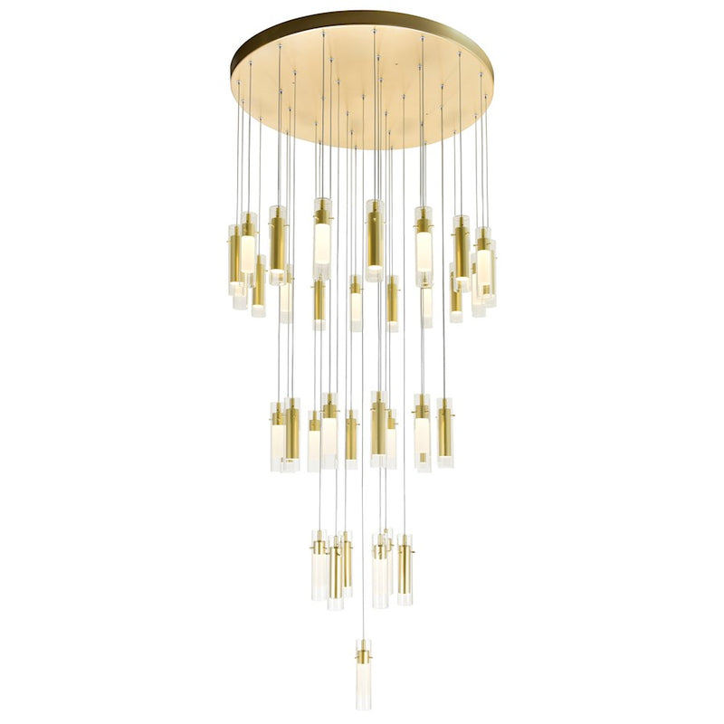 CWI Lighting Olinda Chandelier, Satin Gold/Clear