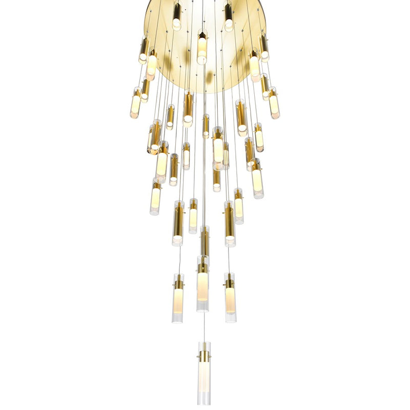CWI Lighting Olinda Chandelier, Satin Gold/Clear